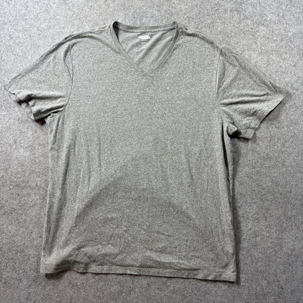 Old Navy Mens Soft Washed V Neck T Shirt XL Grey Cotton Blend Short Sleeve
